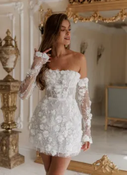 Rosie Etienne Isabelle Mini Dress White Size AU 8 Petite for rent on The Volte - image 2