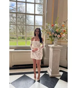Rosie Etienne Isabelle Mini Dress White Size AU 8 Petite for rent on The Volte - image 1