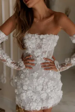 Rosie Etienne Isabelle Mini Dress White Size AU 8 Petite for rent on The Volte - image 3