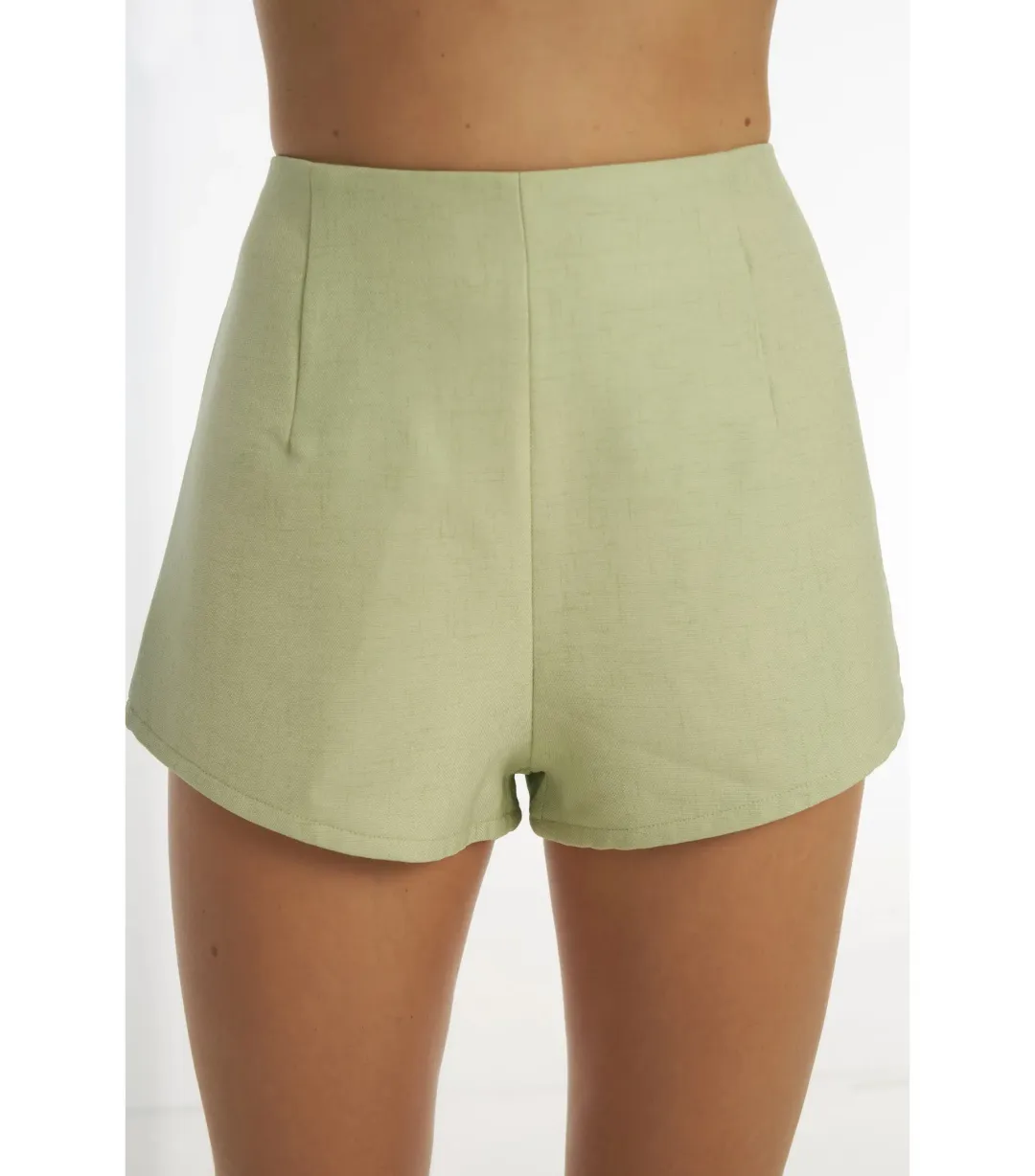 Bubish Gigi Sheer Blouse and Stassi Hot Short Set Pistachio Size AU 8 for rent on The Volte - main image