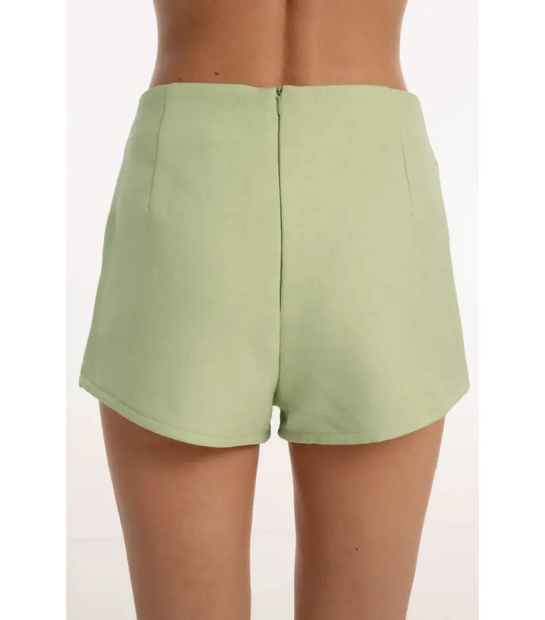 Bubish Gigi Sheer Blouse and Stassi Hot Short Set Pistachio Size AU 8 for rent on The Volte - main image