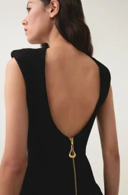 Aje Rushes Raffia Knit Mini Dress Black Size M / AU 10 for rent on The Volte - image 3