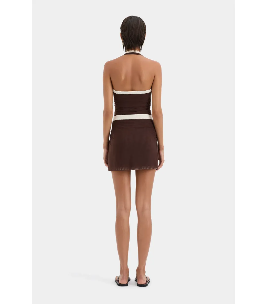 Sir The Label Jacques Mini Dress in Chocolate Size 1 / AU 8 for rent on The Volte - main image