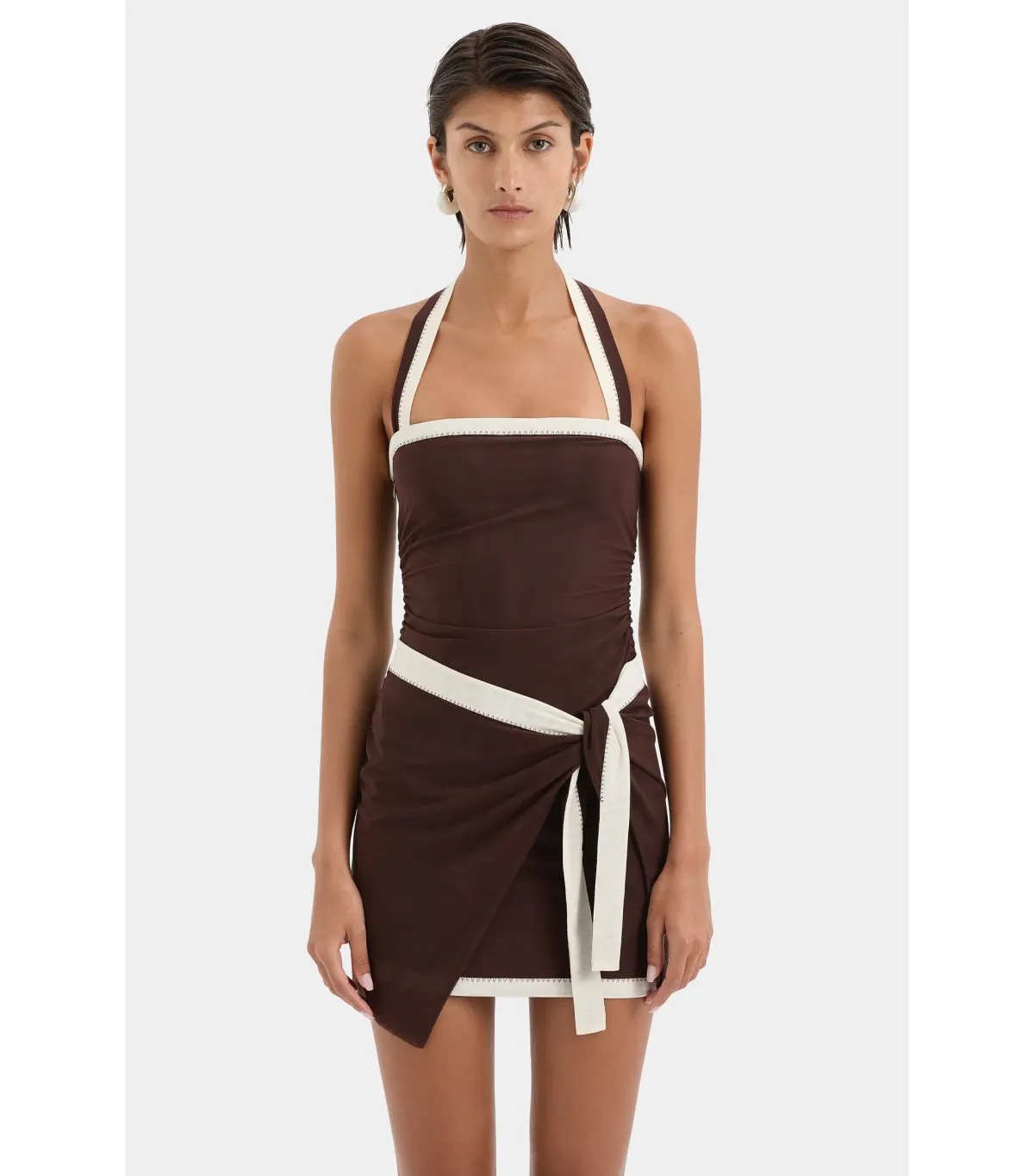 Sir The Label Jacques Mini Dress in Chocolate Size 1 / AU 8 - Image 3