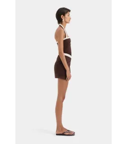 Sir The Label Jacques Mini Dress in Chocolate Size 1 / AU 8 for rent on The Volte - image 2