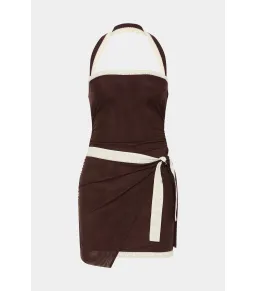 Sir The Label Jacques Mini Dress in Chocolate Size 1 / AU 8 for rent on The Volte - image 7
