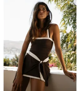 Sir The Label Jacques Mini Dress in Chocolate Size 1 / AU 8 for rent on The Volte - image 6