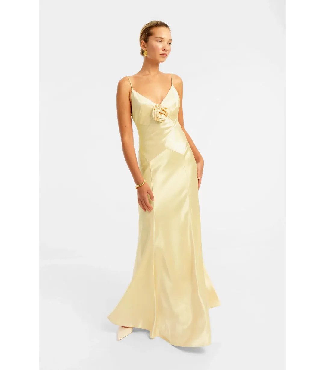 Bubish Savannah Rosette Gown in Yellow Size S / AU 8 for rent on The Volte - main image