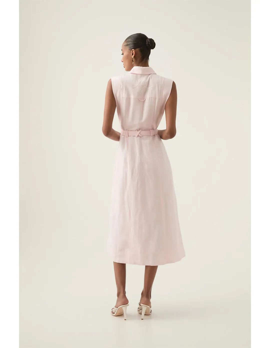 Aje Dulcet Logo Midi Dress Pastel Pink Size 10 for rent on The Volte - main image