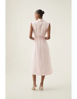 Aje Dulcet Logo Midi Dress Pastel Pink Size 10 for rent on The Volte - image 3