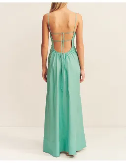 Shona Joy Alec Low Open Back Maxi Dress Pool Blue Size 10 for rent on The Volte - image 3
