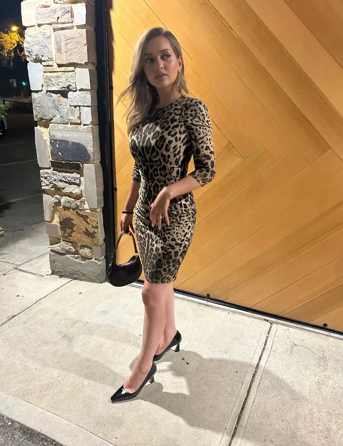 Dolce & Gabbana Double Crepe Mini Dress Leopard Print Size 8 for rent on The Volte - main image