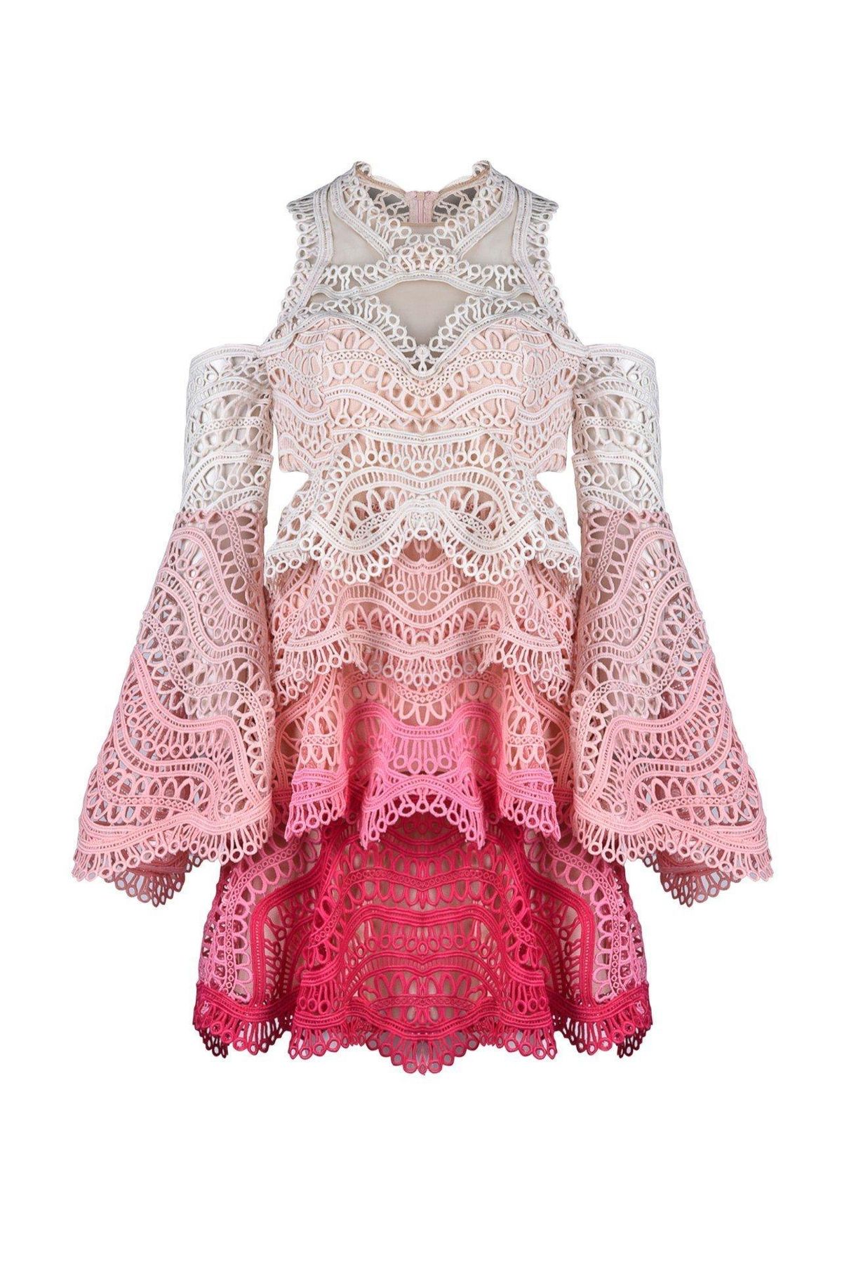 Thurley Rainbow Mini Dress pink lace 6 - Image 3