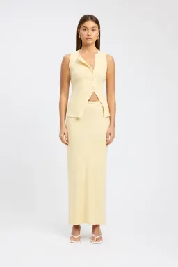 Kookai Bec Button Tank & Carter Maxi Skirt Set Butter Cream Size XS / AU 6 for rent on The Volte - image 2