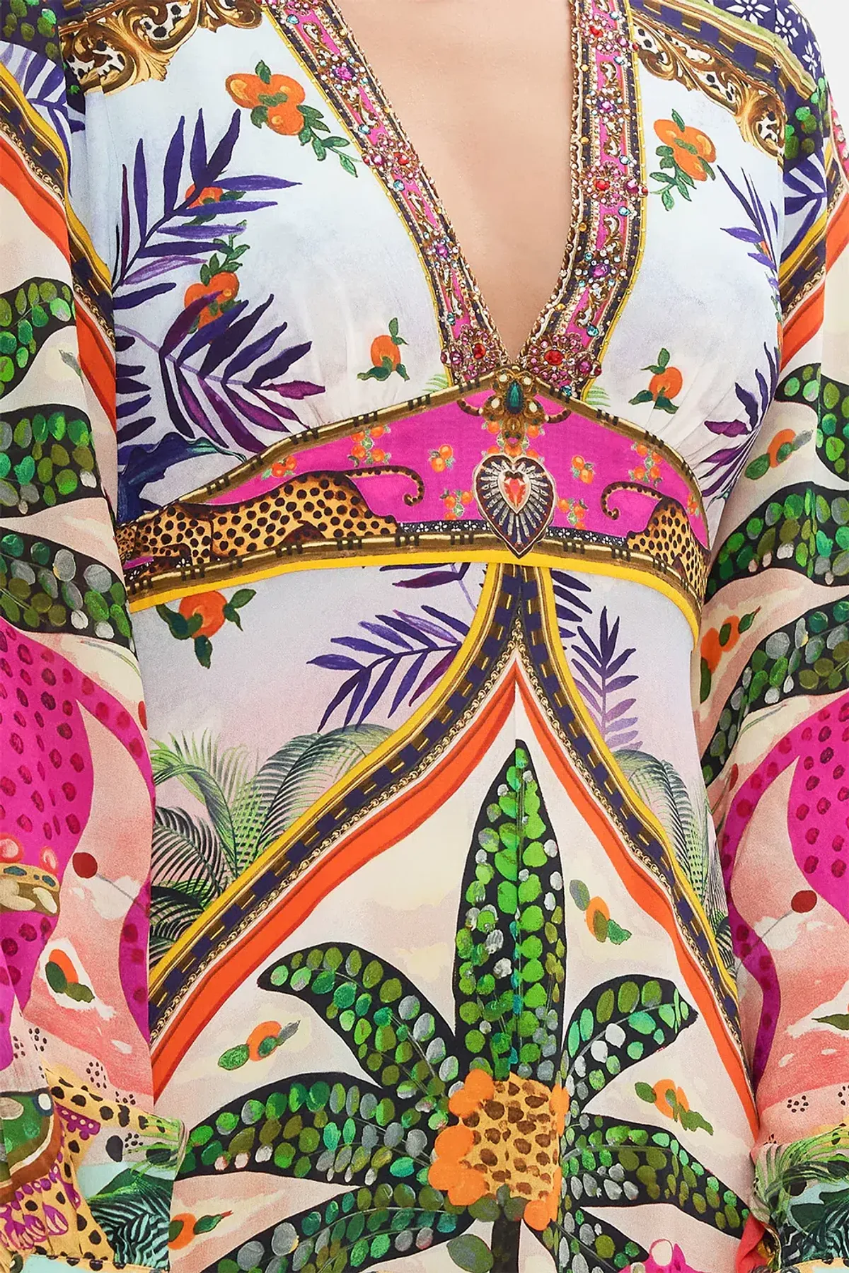 Camilla Alessandros Atlantis Printed Lantern Sleeve Dress Multi Size 14 - Image 2