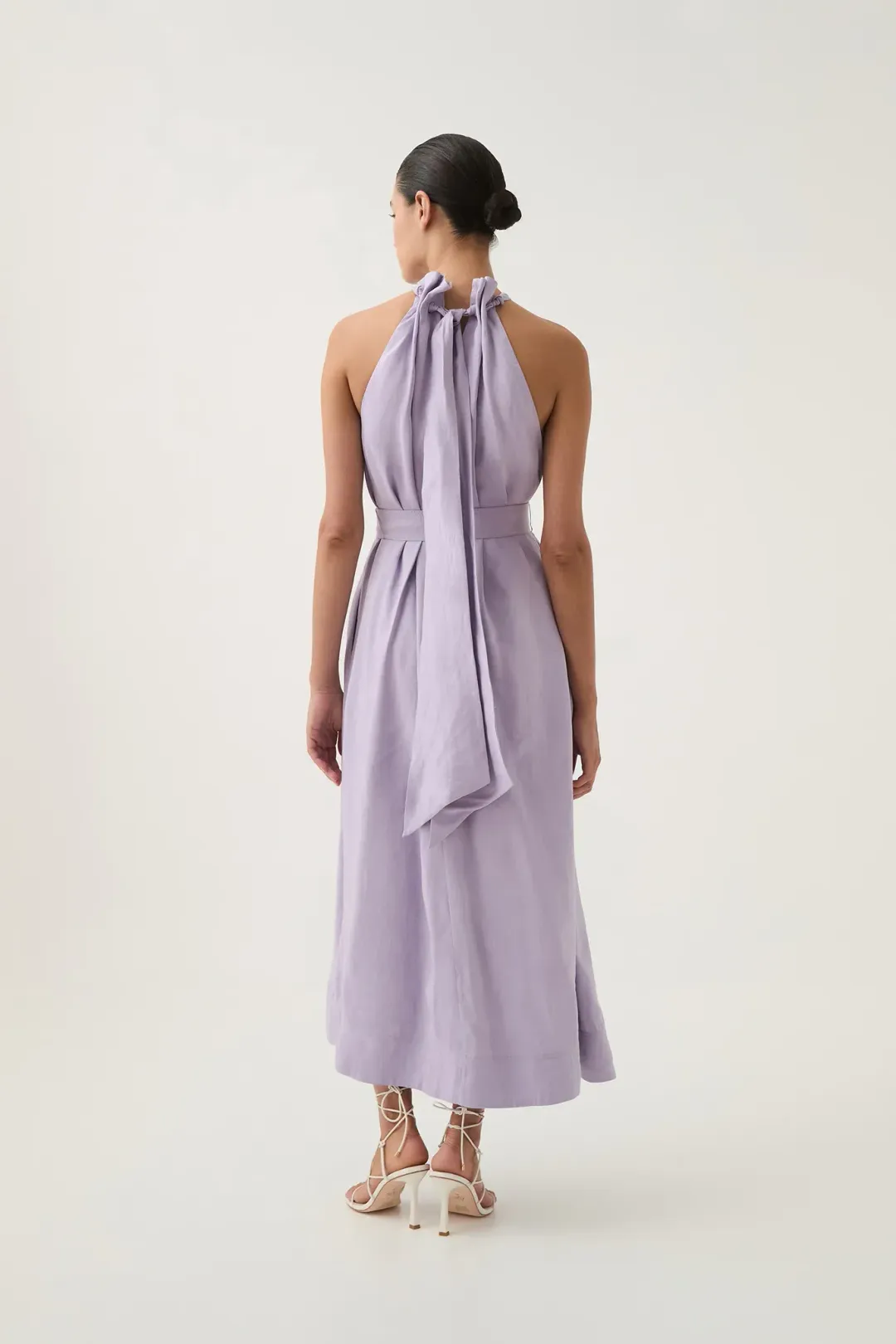 Aje Mariel Trapeze Midi Dress Soft Purple Lilac Size 6 for rent on The Volte - main image