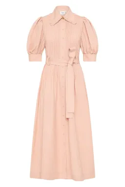 Aje Madeleine Belted Midi Dress Blush Pink Size 4 for rent on The Volte - image 4