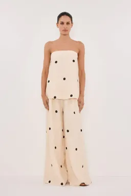 DISSH Beverly Cream Spot Strapless Top and Pants Set Cream Size 10/12 for rent on The Volte - image 6
