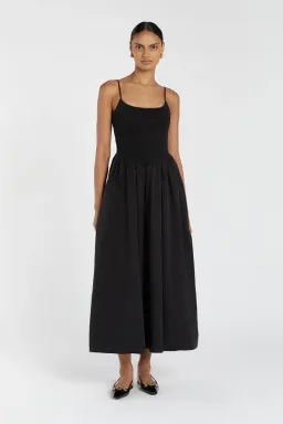 DISSH Milano Cotton Midi Dress Black Size 8 for rent on The Volte - image 1