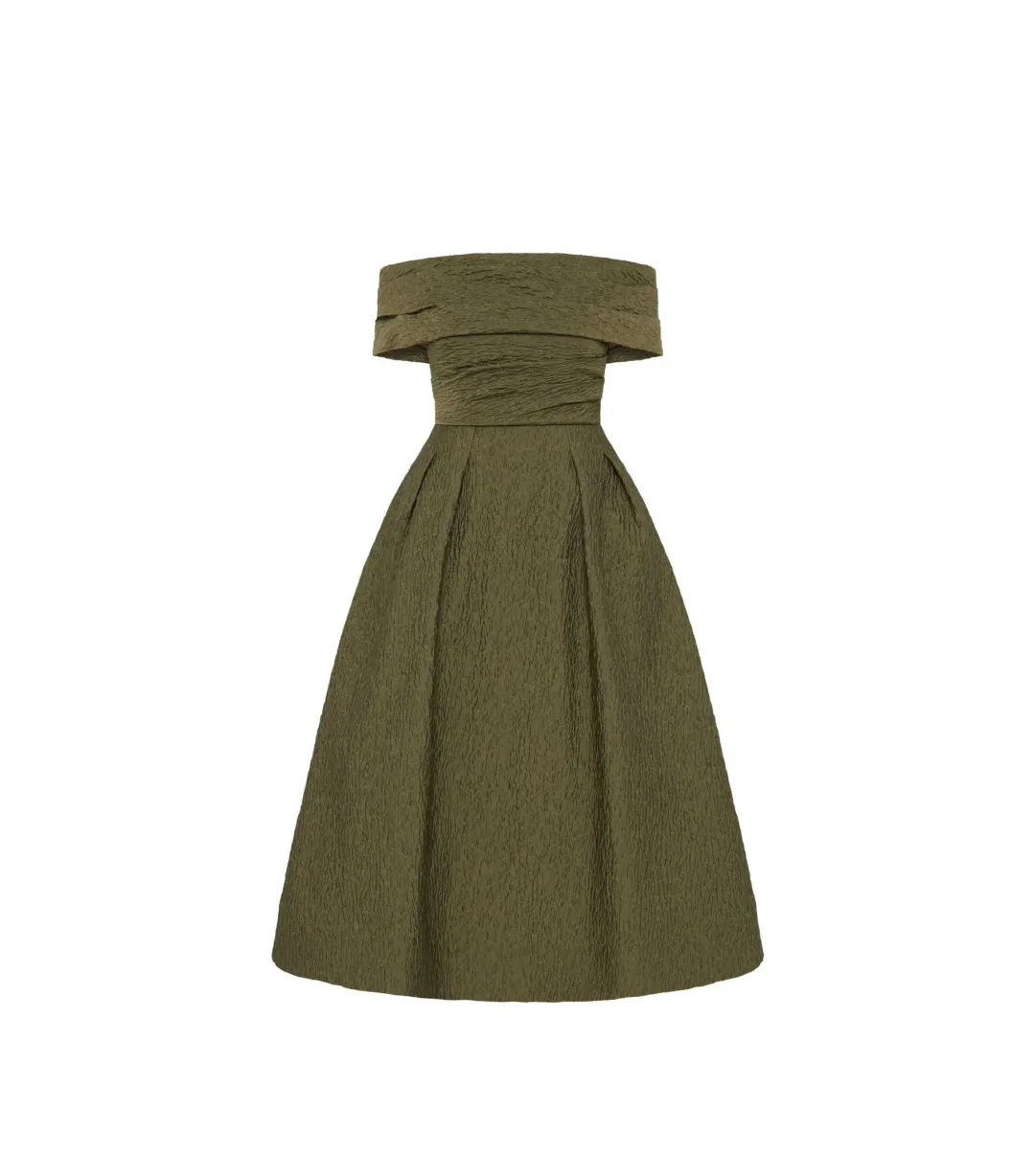 Rebecca Vallance Adalyn Off The Shoulder Midi Dress Green Size AU 12 for rent on The Volte - main image
