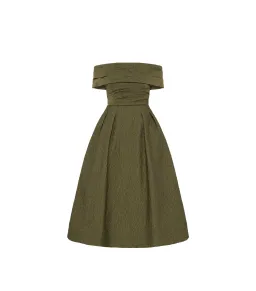 Rebecca Vallance Adalyn Off The Shoulder Midi Dress Green Size AU 12 for rent on The Volte - image 4