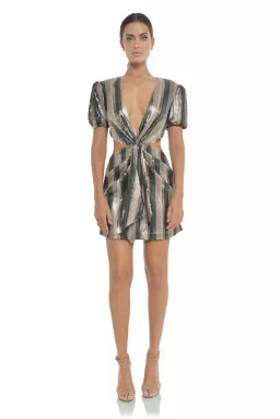 MISHA Lorlea Mini Dress Print Sequin Size 8 for rent on The Volte - image 1