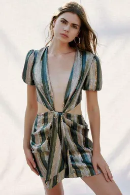 MISHA Lorlea Mini Dress Print Sequin Size 8 for rent on The Volte - image 3