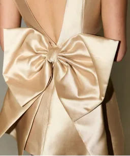 Odd Muse The Ultimate Muse Bow Detail Mini Dress Gold Size 12 for rent on The Volte - image 3