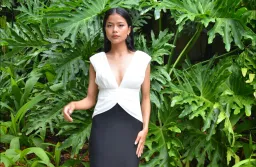 Monique Contrast Maxi Dress - Black MESHKI for rent on The Volte - image 2