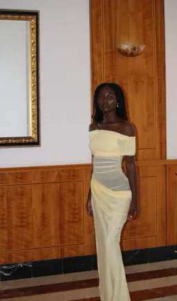 BENNI, Nico Off Shoulder Maxi Dress - Butter size 8 for rent on The Volte - image 2