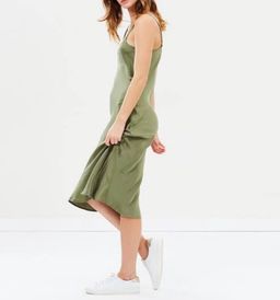 Silk Laundry 90s Silk Slip Dress Khaki Size 8 for rent on The Volte - image 2