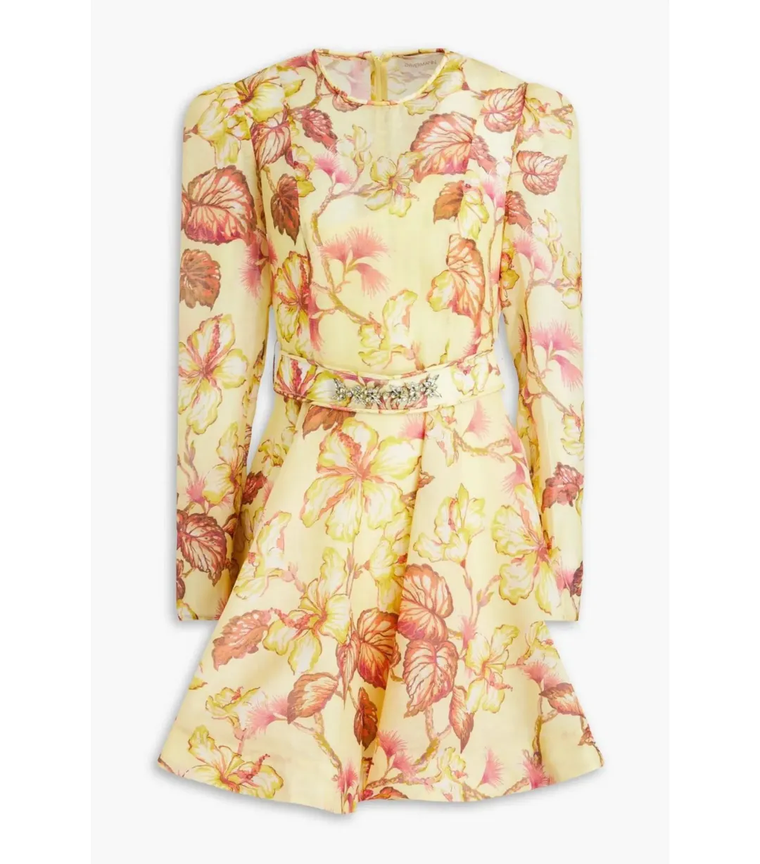 Zimmermann Matchmaker Floral Mini Dress in Yellow Hibiscus Size 0 / AU 8 for rent on The Volte - main image