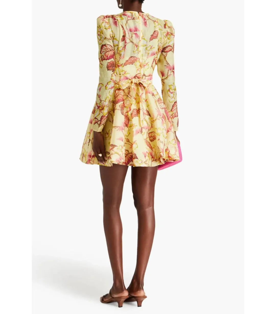 Zimmermann Matchmaker Floral Mini Dress in Yellow Hibiscus Size 0 / AU 8 for rent on The Volte - main image
