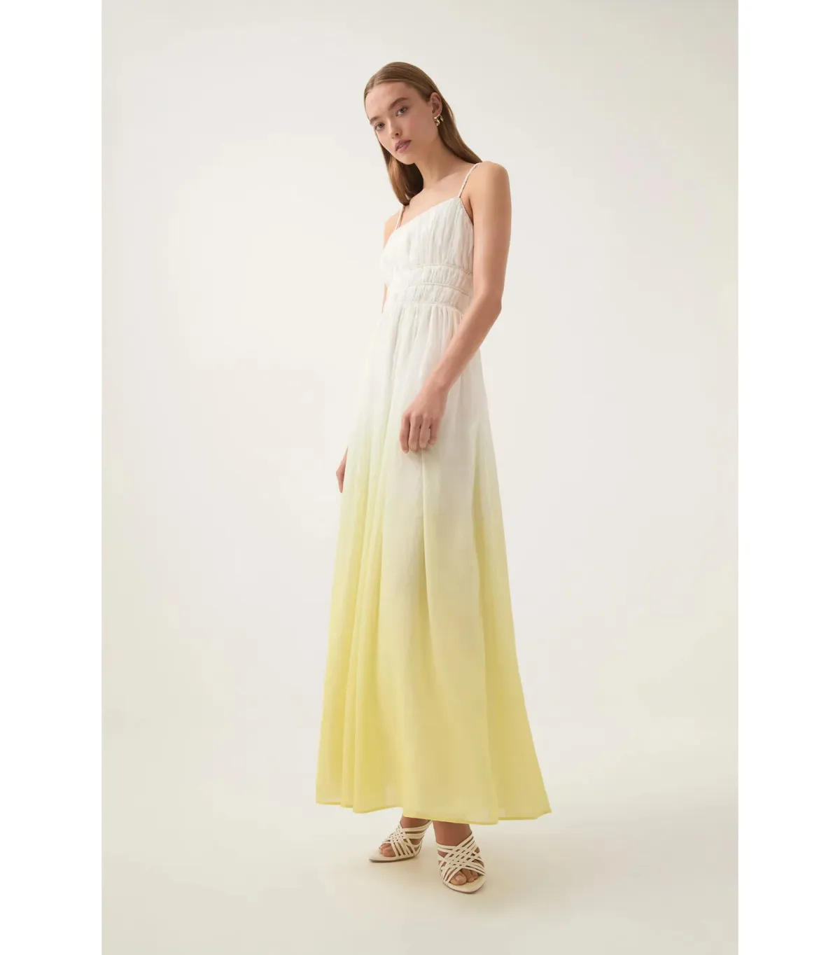 Aje Acapella Ruched Midi Dress Sunrise Ombre Size AU 12 - Image 2