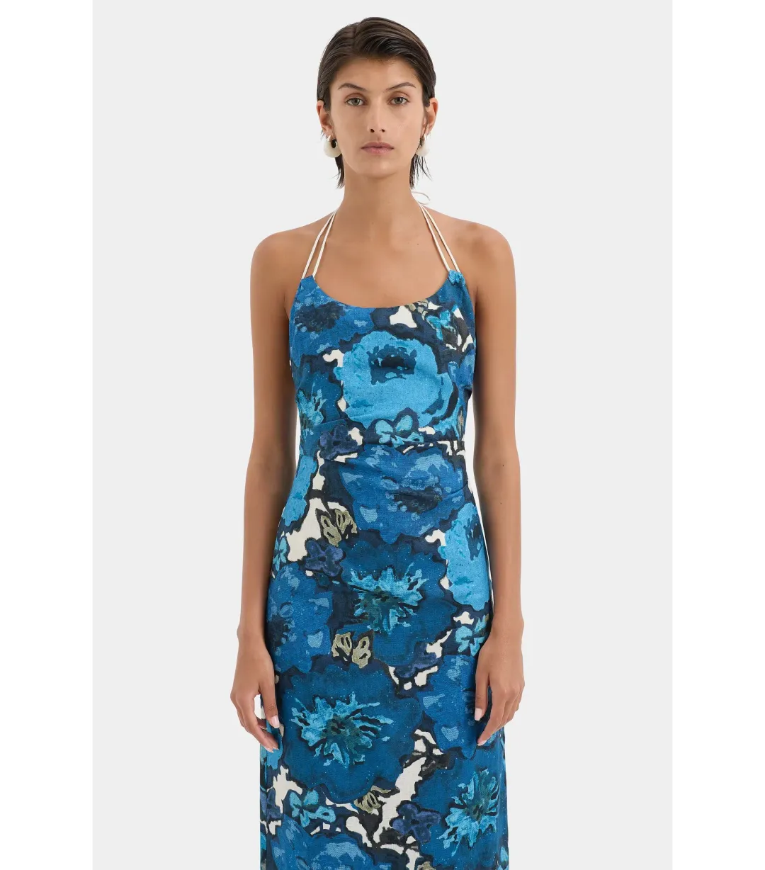 Sir the Label Camellia Midi Dress in Flora Print Size 2 / AU 10 for rent on The Volte - main image