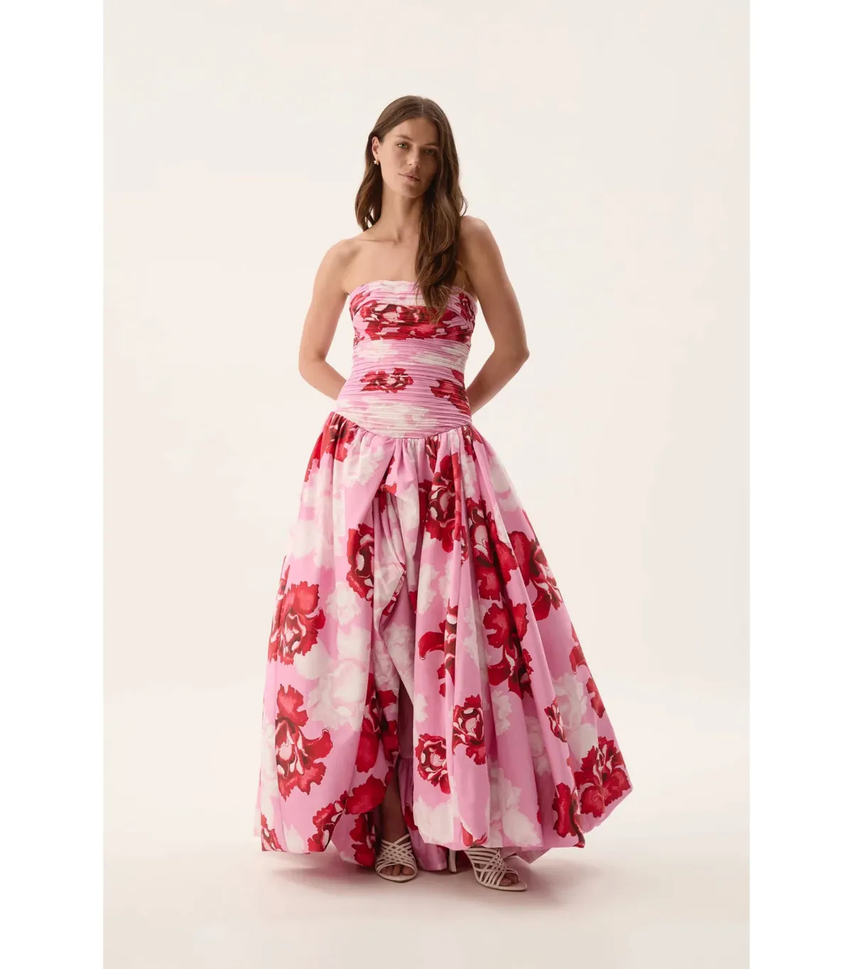 Aje Behold Maxi Dress in Pink Boldly Blooming Size AU 8 for rent on The Volte - main image