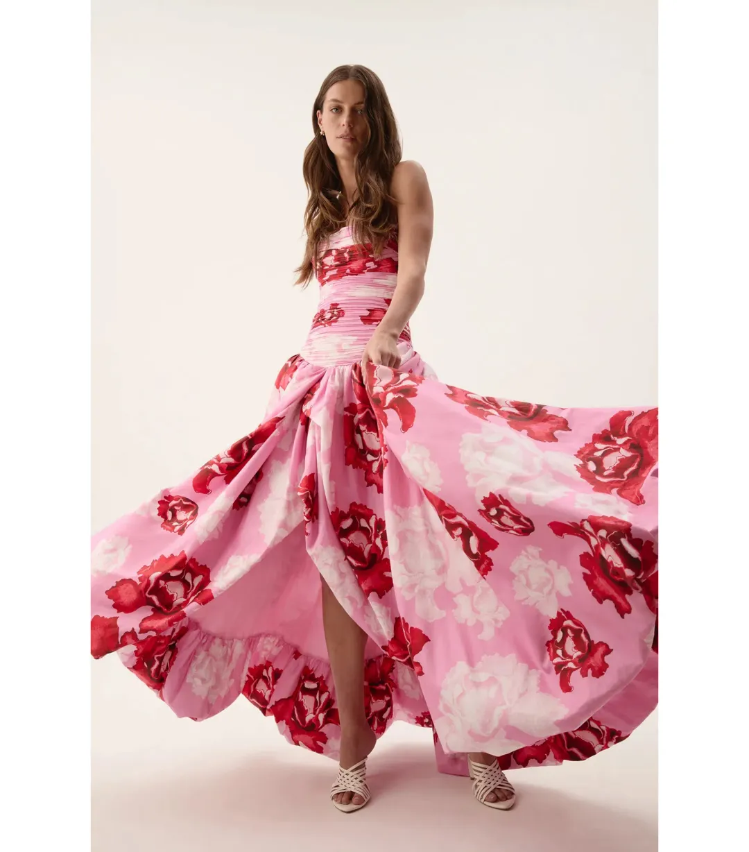 Aje Behold Maxi Dress in Pink Boldly Blooming Size AU 10 for rent on The Volte - main image