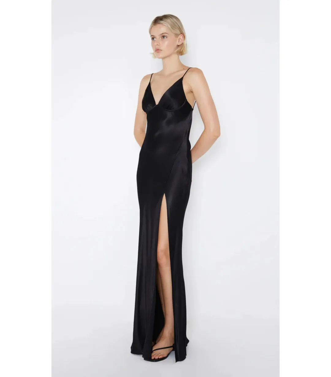 Bec & Bridge Ren Split Maxi Dress Black Size AU 8 for rent on The Volte - main image