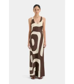 Sir the Label Freddie Scoop Neck Maxi Dress Poster Print Size 1 / AU 8 for rent on The Volte - image 1