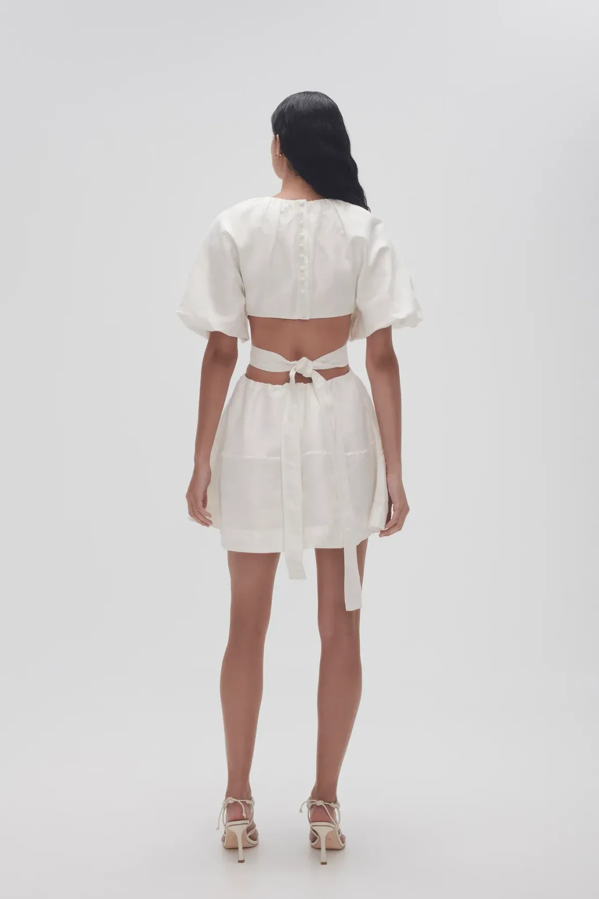 Aje Mimosa Cut Out Mini Dress Ivory Size AU 10 - Image 2