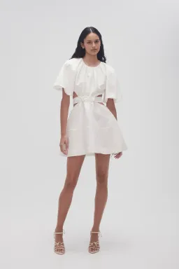 Aje Mimosa Cut Out Mini Dress Ivory Size AU 10 for rent on The Volte - image 1