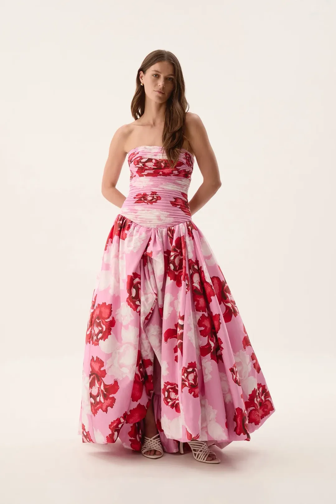 Aje Behold Maxi Dress in Pink Boldly Blooming Size AU 14 for rent on The Volte - main image