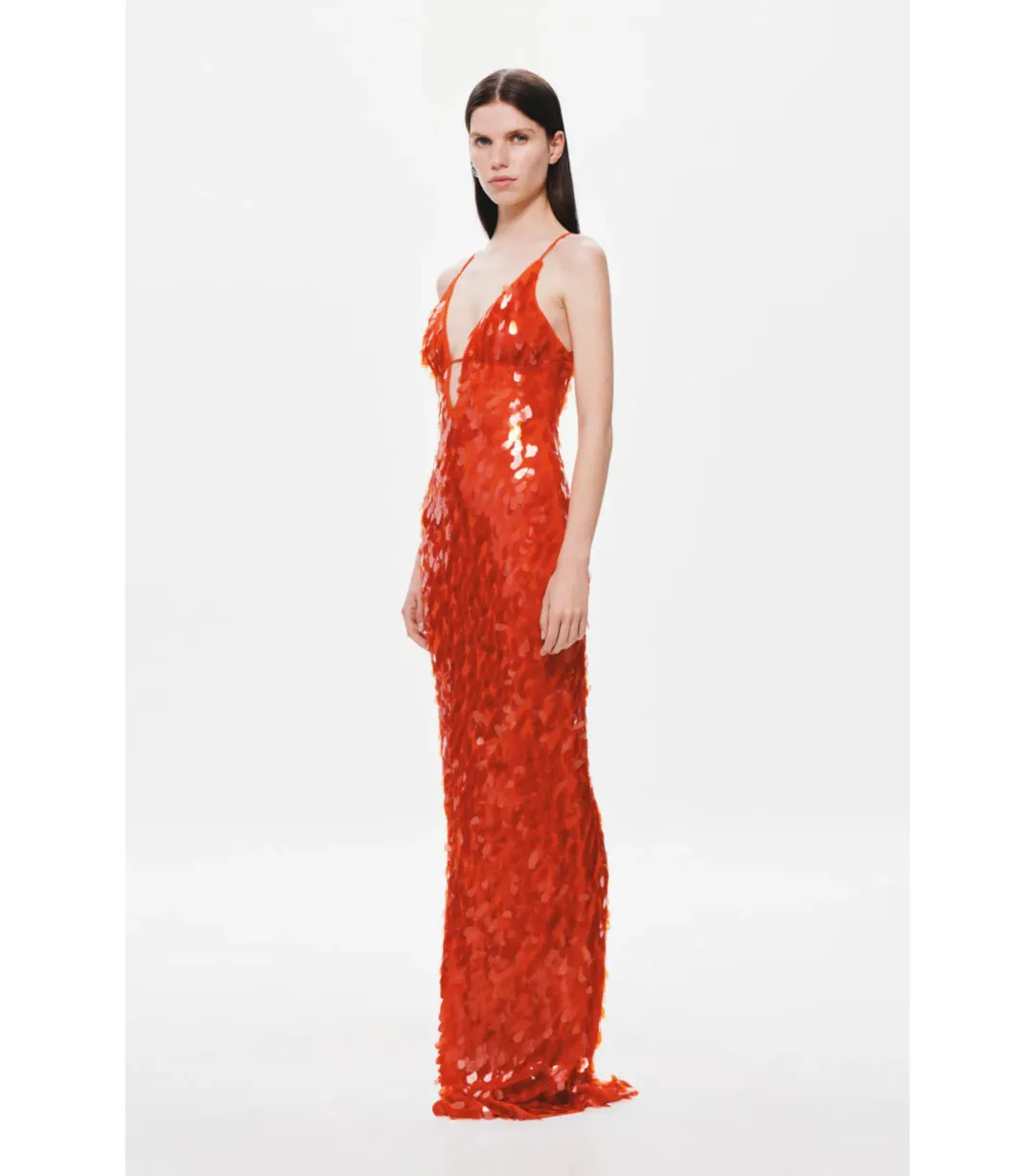 Misha Sapphire Sequin Maxi Dress Red Size 6/XS for rent on The Volte - main image