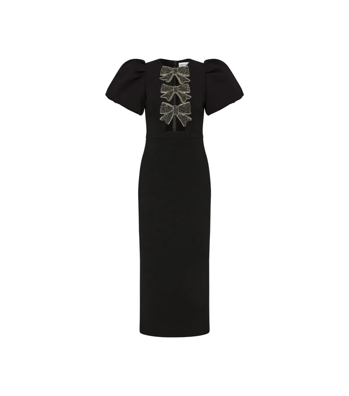 Rebecca Vallance Eliana Puff Sleeve Midi Dress Black Size AU 12 - Image 5