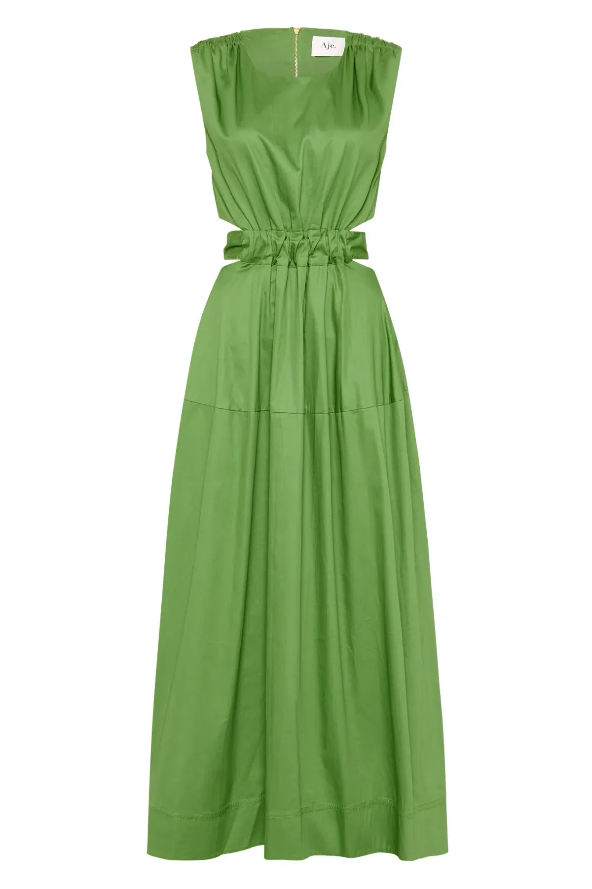 Aje Zorina Tie Midi Dress Fern Green Size 16 - Image 3