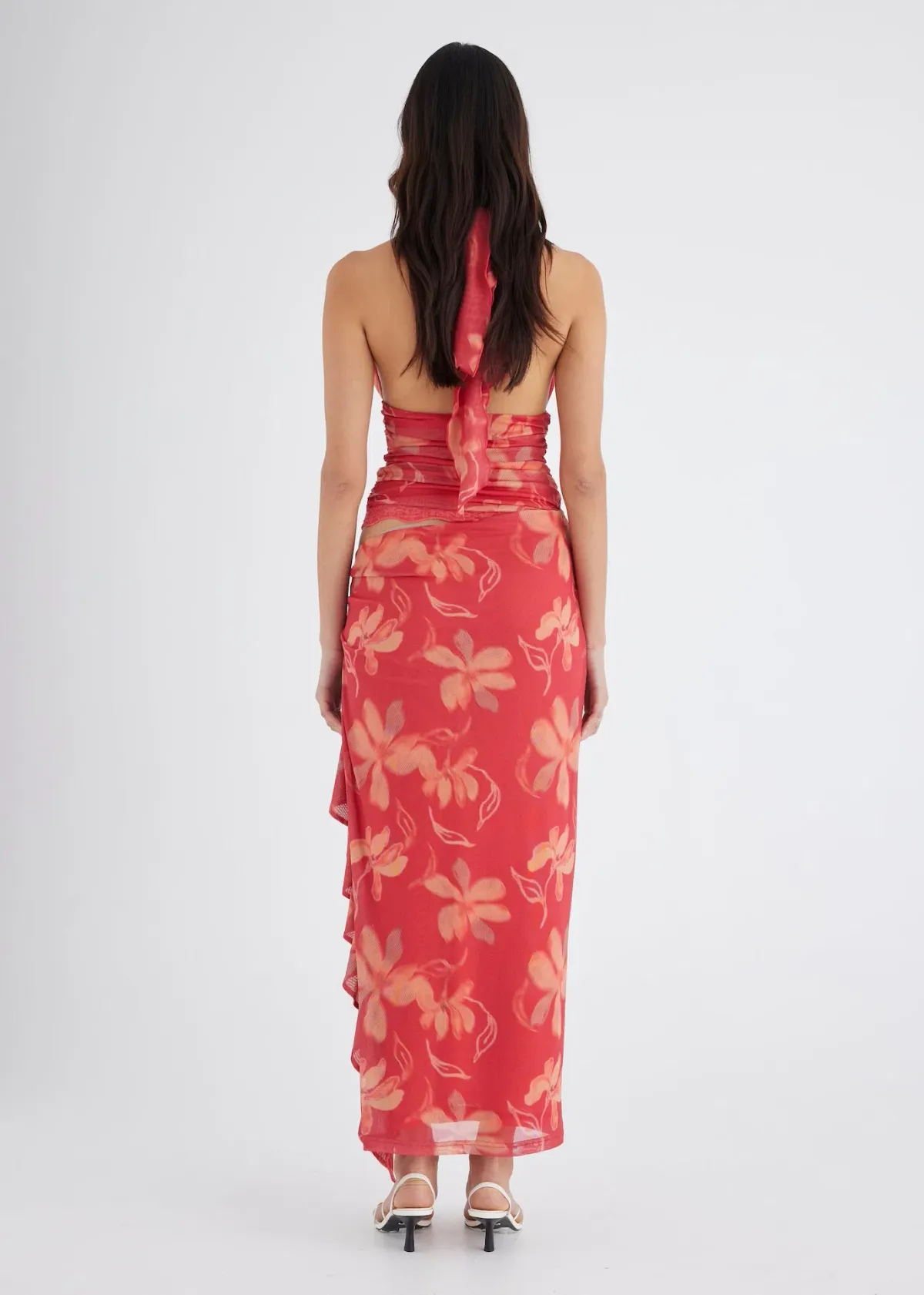 Benni Penelope Halter Maxi Dress in Hibiscus Floral Size 8 - Image 2