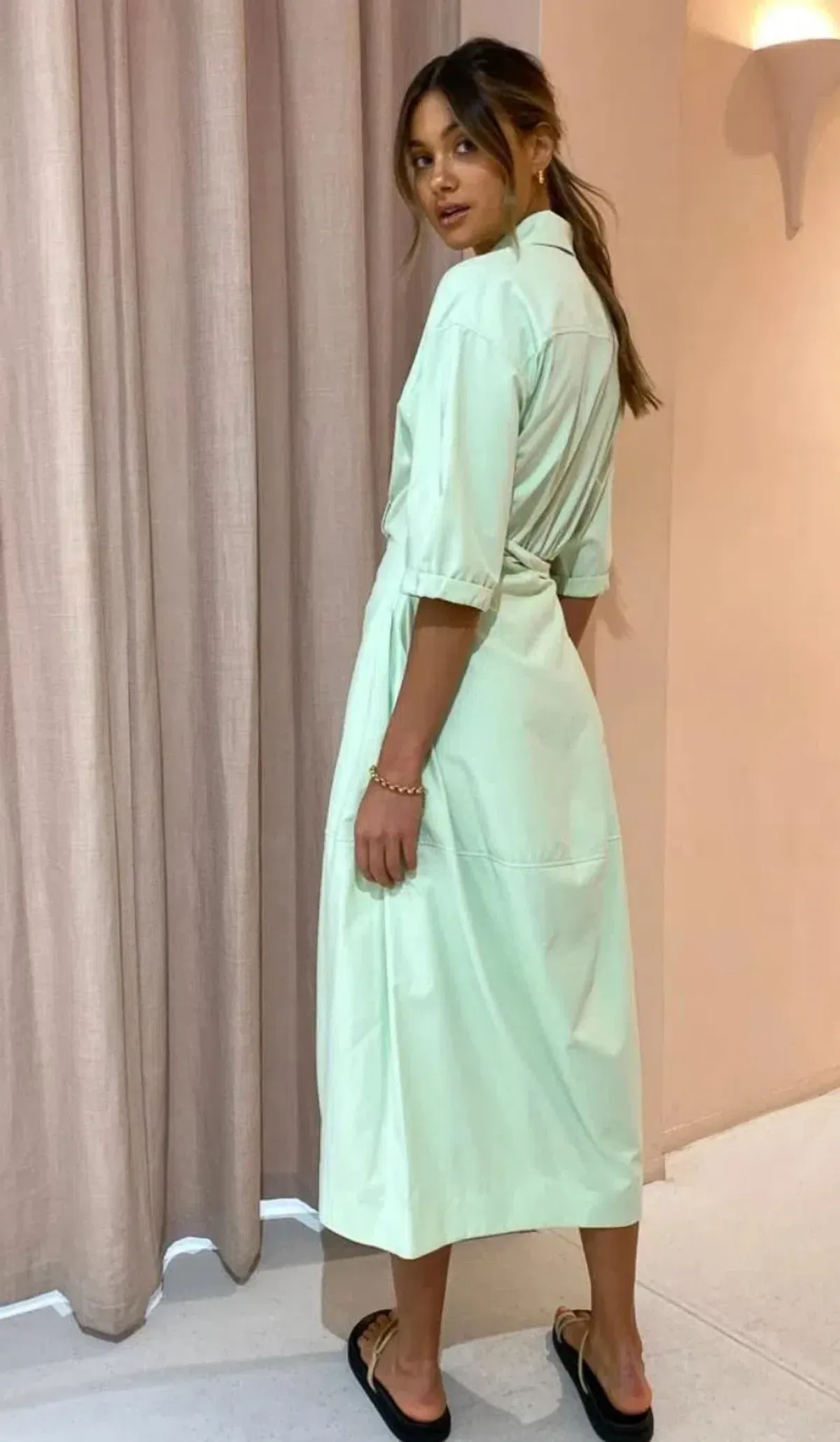 Camilla and Marc Kyra Cocoon Midi Dress in Sour Apple Green Size 8 - Image 2