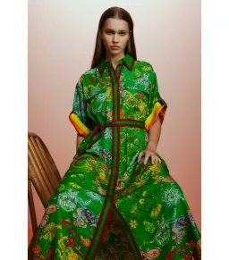 Alemias Fiesta Shirt Dress Green Size AU 10 for rent on The Volte - image 3