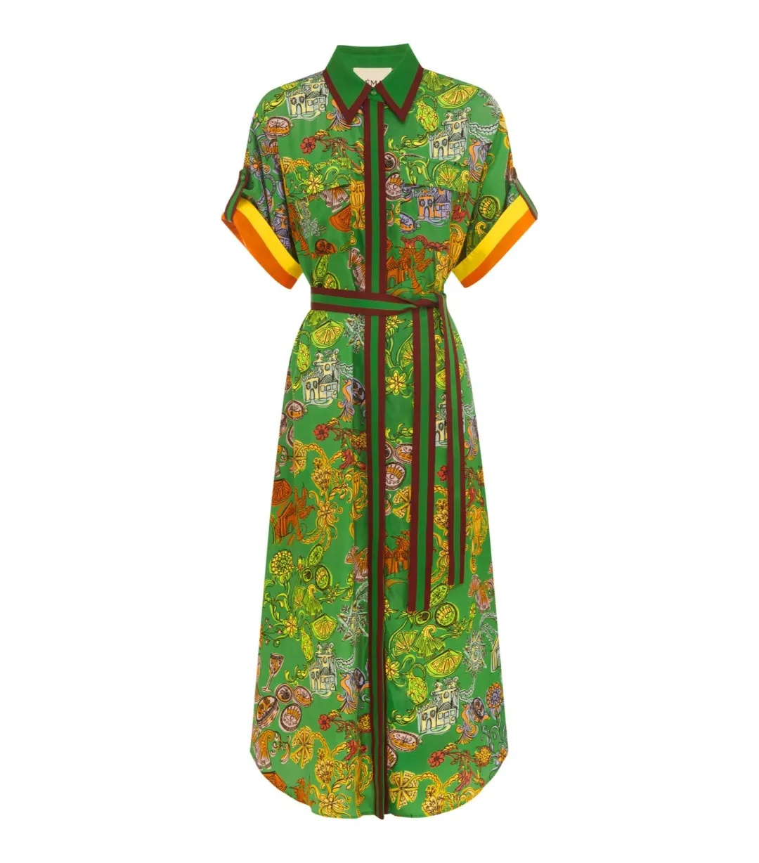 Alemias Fiesta Shirt Dress Green Size AU 10 for rent on The Volte - main image
