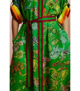 Alemias Fiesta Shirt Dress Green Size AU 10 for rent on The Volte - image 2